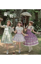 Twilight Crush Grape Pastoral Song Skirt Salopette JSKs(Reservation/3 Colours/Full Payment Without Shipping)